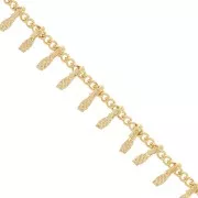 Catena fantasia maglia gourmette e barra 7.5mm Dorato x50cm