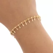 Catena fantasia maglia gourmette e barra 7.5mm Dorato x50cm