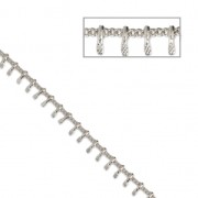 Catena fantasia maglia gourmette e barra 7.5 mm Rodiato x50cm|raw }}