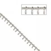 Catena fantasia maglia gourmette e barra 7.5 mm Rodiato x50cm