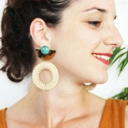 Anello in rattan 50 mm per creazioni DIY x1