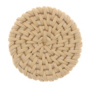 Disque en rattan 40 mm per creazioni DIY Natural x1