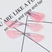 Pendente ali di farfalla con 2 fori 42.5x17 mm Rosa scuro e marrone x1