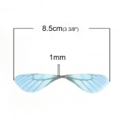 Pendente ali di farfalla con 2 fori 42.5x17 mm Blu e marrone x1