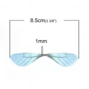 Pendente ali di farfalla con 2 fori 42.5x17 mm Blu e marrone x1