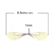 Pendente ali di farfalla con 2 fori 42.5x17 mm Giallo e Marrone x1