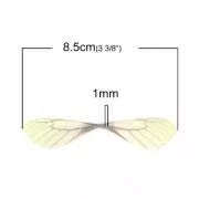 Pendente ali di farfalla con 2 fori 42.5x17 mm Giallo e Marrone x1