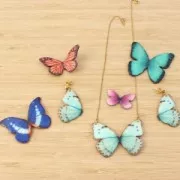 Farfalla senza foro 50x35 mm Verde e Nero x1