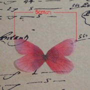 Farfalla senza foro 50x30 mm Rosso chiaro e marrone x1