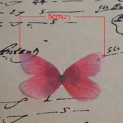 Farfalla senza foro 50x30 mm Rosso chiaro e marrone x1