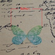 Farfalla senza foro 50x35 mm Verde e giallo x1