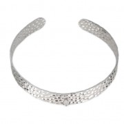 Base per bracciale martellata con anellino in argento 925 10 mm x1
