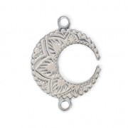Distanziatore Mezza-luna Mandalas 18x13 mm in Argento 925  x1|raw }}