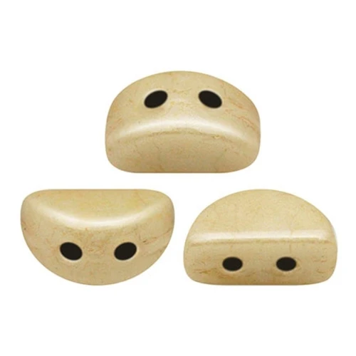 Perle in vetro Kos® par Puca® 6x3mm Opaque Beige Ceramic Look x10g