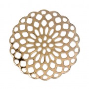 Pendenti rosone 25 mm per creazioni di bijoux Dorato con oro fino x4