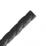 Cordone cuoio intrecciato 5 mm Nero x cm. 50|raw }}