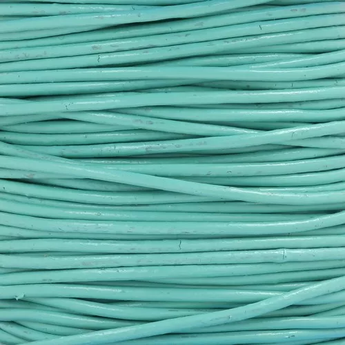 Cordone in cuoio vero 1.5 mm Blu Turchese x100 cm