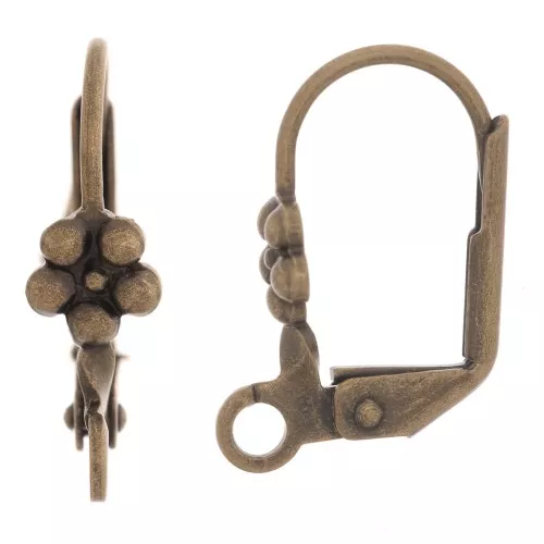 Monachelle con fiore e anellino 16 mm bronzo x4