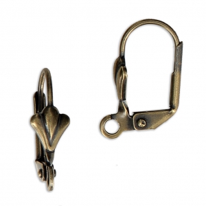 Monachelle giglio con anellino 16 mm bronzo x2