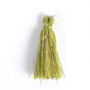 Pompon cotone 32 mm Verde Oliva/ dorato x1|raw }}