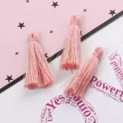 Pompon cotone 32 mm Rosa / Dorato x1