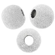 Perle diamantate rotonde da 6 mm - Argento 925 x5