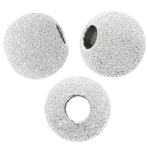 Perle diamantate rotonde da 6 mm - Argento 925 x5