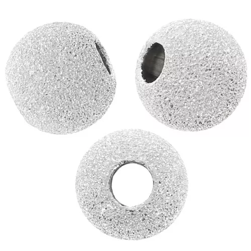 Perle diamantate rotonde da 6 mm - Argento 925 x5