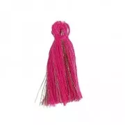 Pompon cotone 32 mm Fuchsia / Dorato x1