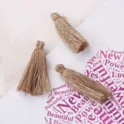 Pompon cotone 32 mm Marrone / Dorato x1