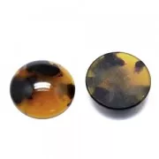 Cabochon rotondo in acetato di cellulosa 12 mm Guscio di tartaruga Marrone/Nero x1
