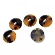 Cabochon rotondo in acetato di cellulosa 12 mm Guscio di tartaruga Marrone/Nero x1
