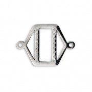 Connettore/distanziatore esagonale per bracciale 25x18 mm Acciaio inox x1