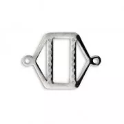 Connettore/distanziatore esagonale per bracciale 25x18 mm Acciaio inox x1
