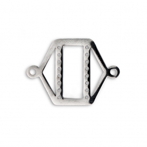Connettore/distanziatore esagonale per bracciale 25x18 mm Acciaio inox x1