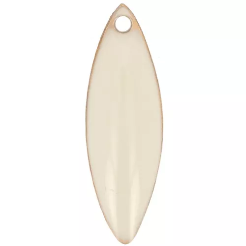 Sequins navette en métal et résine époxy 16x5 mm Crema x6