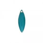 Sequins navette en métal et résine époxy 16x5 mm Green Turquoise x6