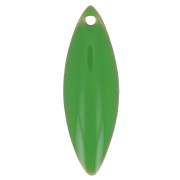 Sequins navette en métal et résine époxy 16x5 mm Verde x6