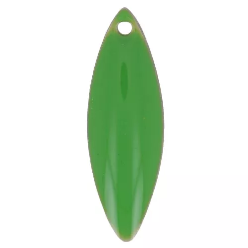 Sequins navette en métal et résine époxy 16x5 mm Verde x6