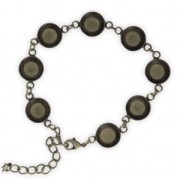 Bracciale castoni cabochon retri piatti mm. 10 bronzo x1
