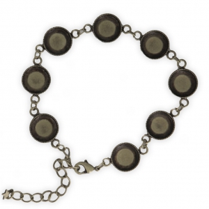 Bracciale castoni cabochon retri piatti mm. 10 bronzo x1