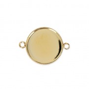 Distanziatore/connettore per cabochon retro piatto 18 mm dorato con oro fino x1|raw }}