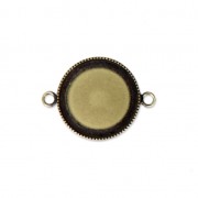 Distanziatore/connettore per cabochon retro piatto 18 mm bronzo x1