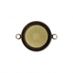 Distanziatore/connettore per cabochon retro piatto 18 mm bronzo x1