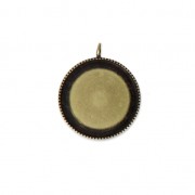 Castone pendente per cabochon retro piatto 18 mm bronzo x1|raw }}