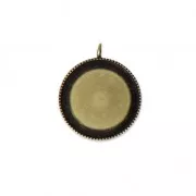 Castone pendente per cabochon retro piatto 18 mm bronzo x1