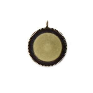 Castone pendente per cabochon retro piatto 18 mm bronzo x1