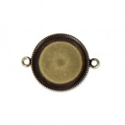 Distanziatore/connettore per cabochon retro piatto 20 mm bronzo x1