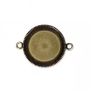 Distanziatore/connettore per cabochon retro piatto 20 mm bronzo x1