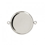 Distanziatore/connettore per cabochon retro piatto 25 mm Placcatura argento fino x1|raw }}
